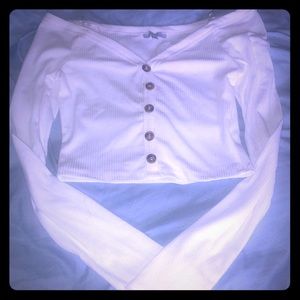 Rubbed Off The Shoulder Top